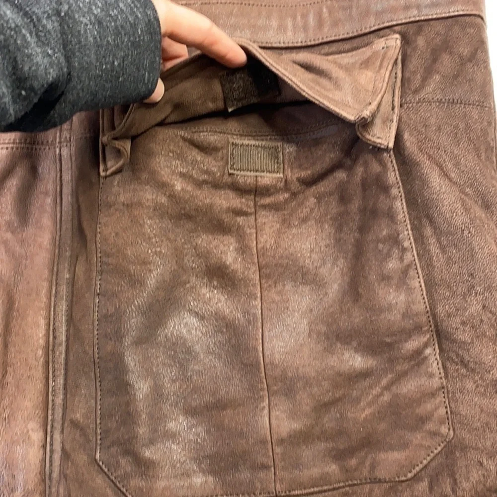 Vintage Eddie Bauer Leather Goose Down Heavy Jacket Size Large